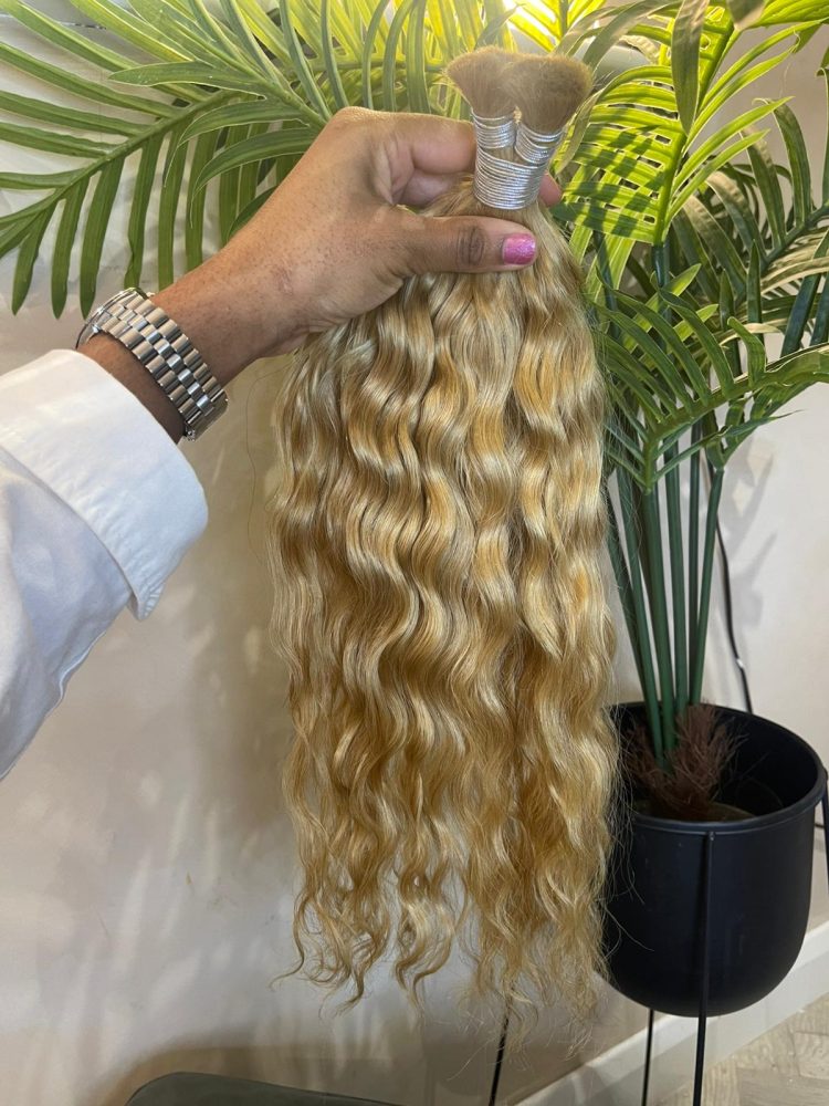 18" Water Wave 100% Human Bulk Hair Extensions 100g - Image 5