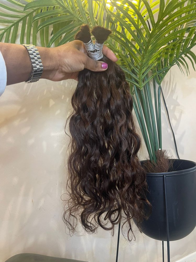 18" Water Wave 100% Human Bulk Hair Extensions 100g - Image 3