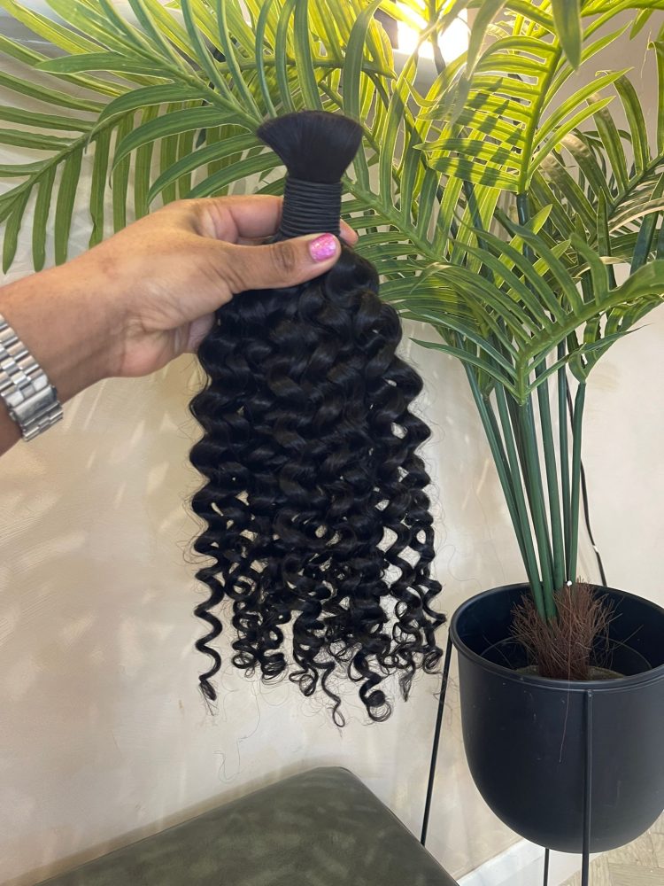 18" Deep Curling 100% Human Bulk Hair Extensions 100g - Image 2
