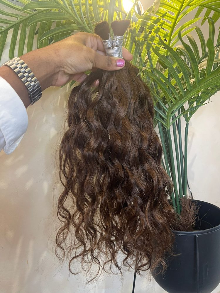 18" Water Wave 100% Human Bulk Hair Extensions 100g - Image 4