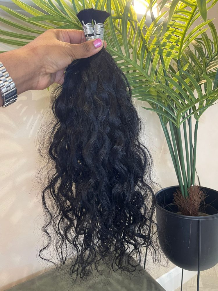 18" Water Wave 100% Human Bulk Hair Extensions 100g