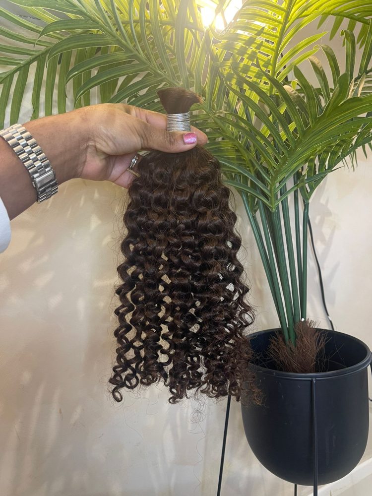 18" Deep Curling 100% Human Bulk Hair Extensions 100g - Image 3